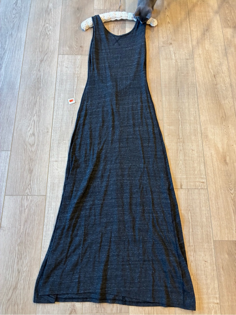Alternative Earth Sleeveless charcoal Maxi TankDress lightweight cotton backless